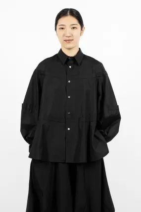 Raw Cut Panel Shirt Black