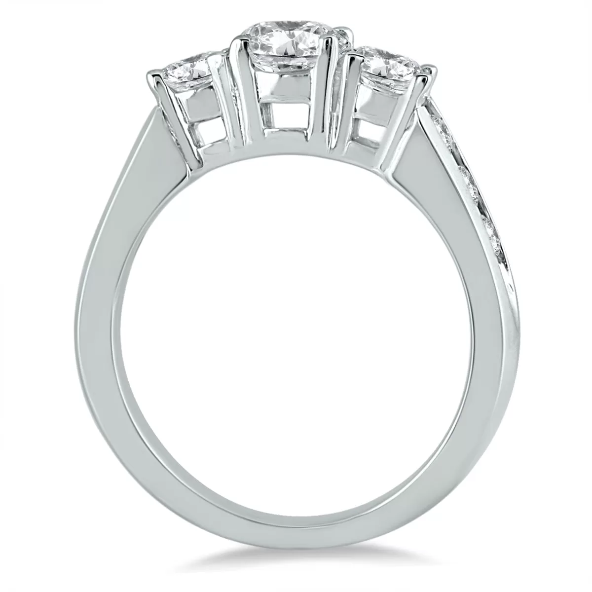 1 1/2 Carat TW Diamond Three Stone Ring in 10K White Gold