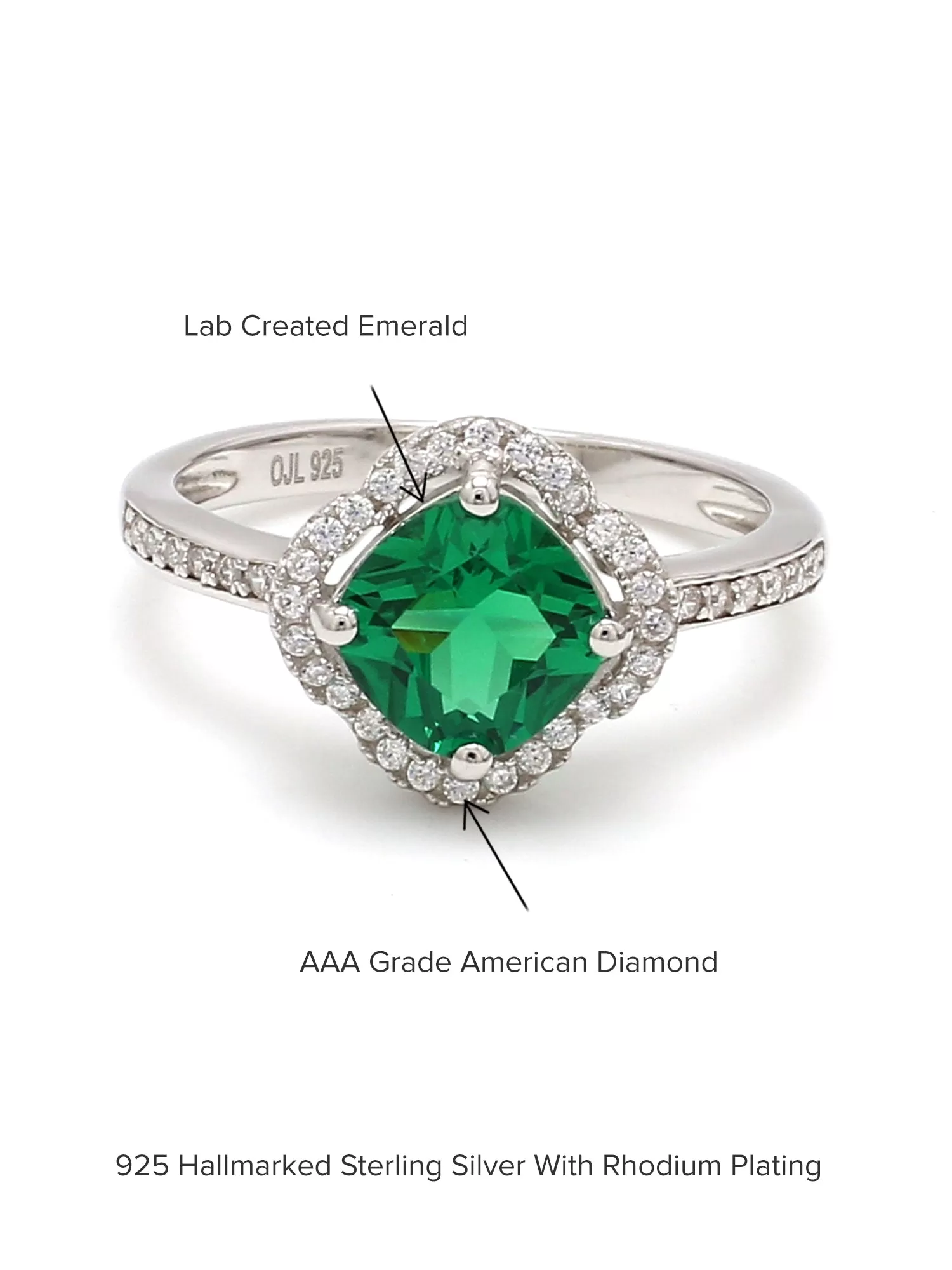 1.5 Carat Emerald Green Flower Halo Ring For Women