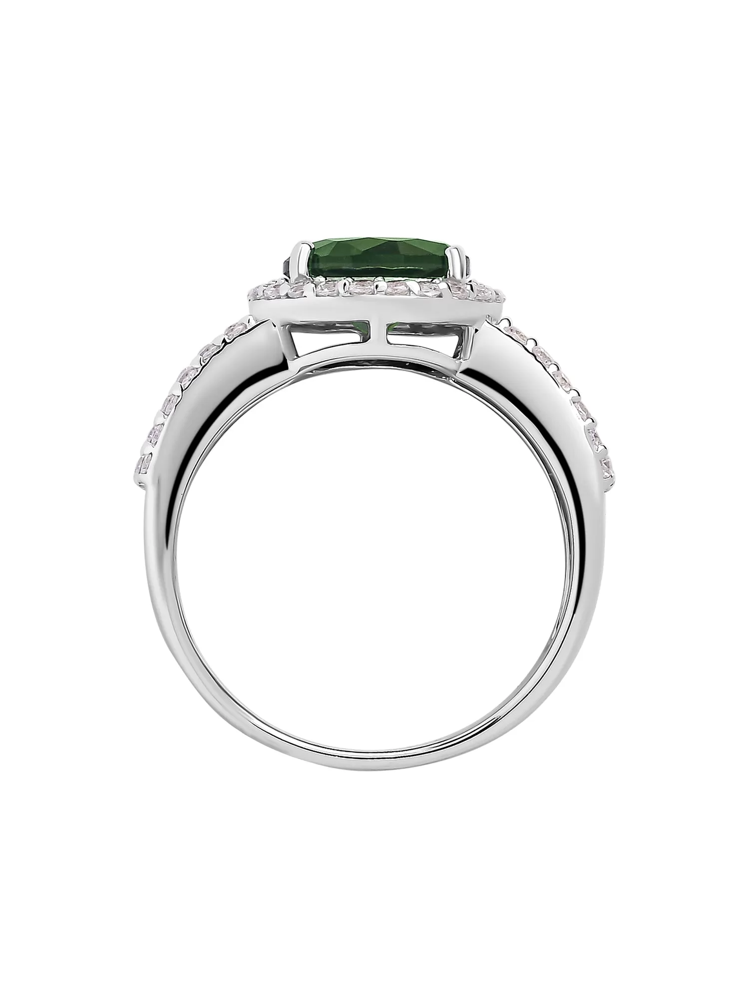 2 Carat Emerald Magnificient Silver Ring For Women