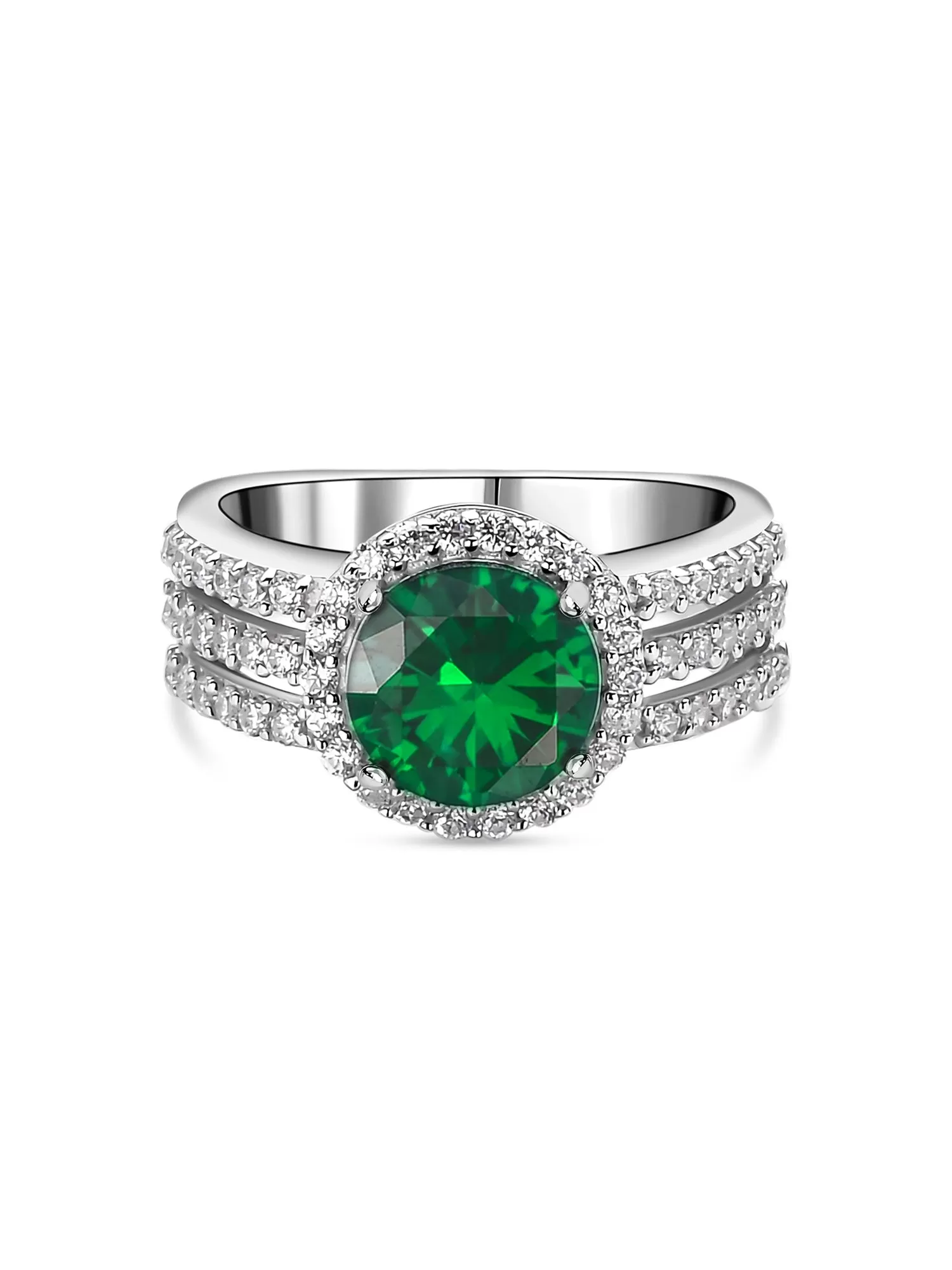 2 Carat Emerald Magnificient Silver Ring For Women