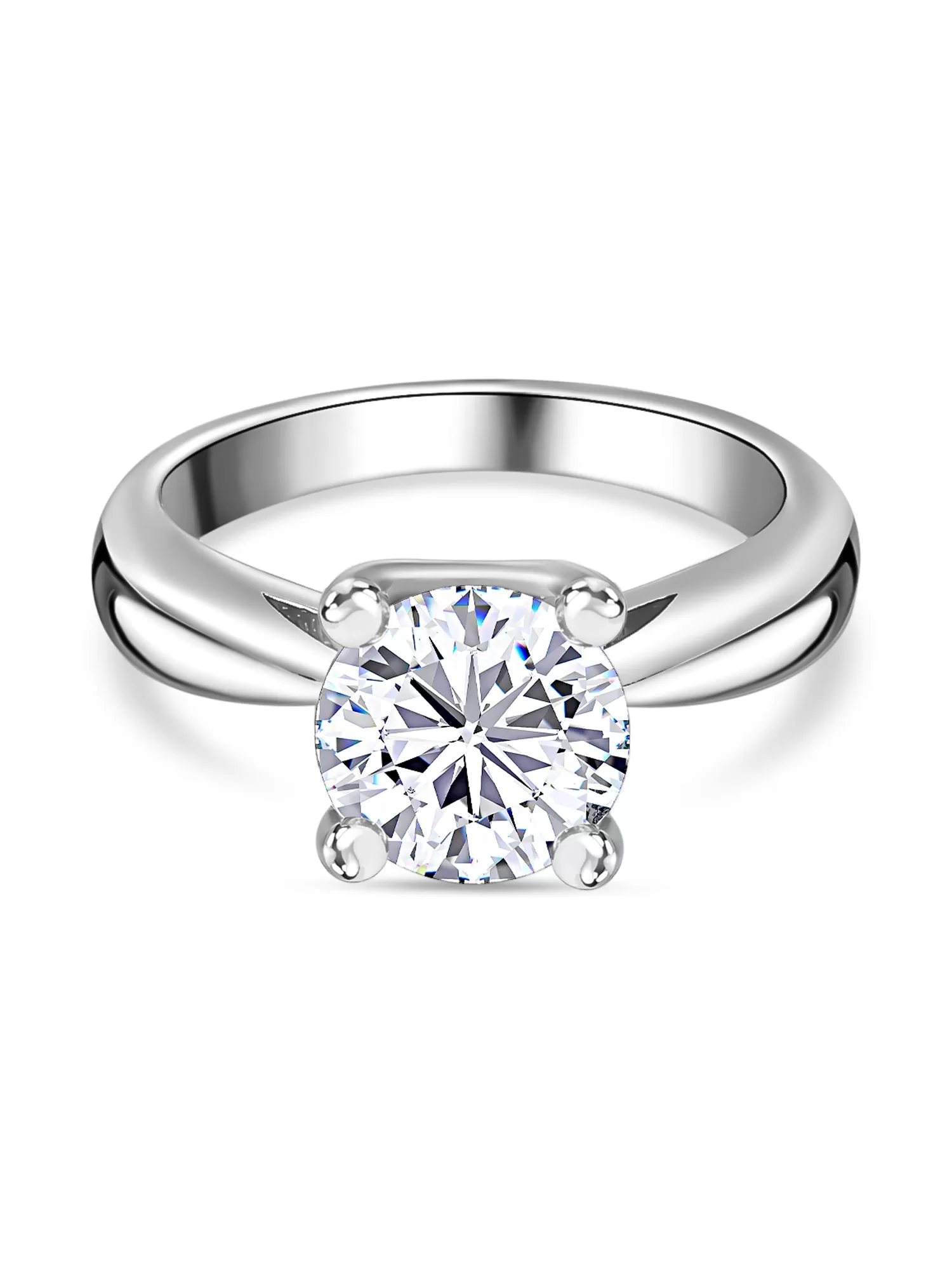 2 Carat Single Solitaire Stone Ring