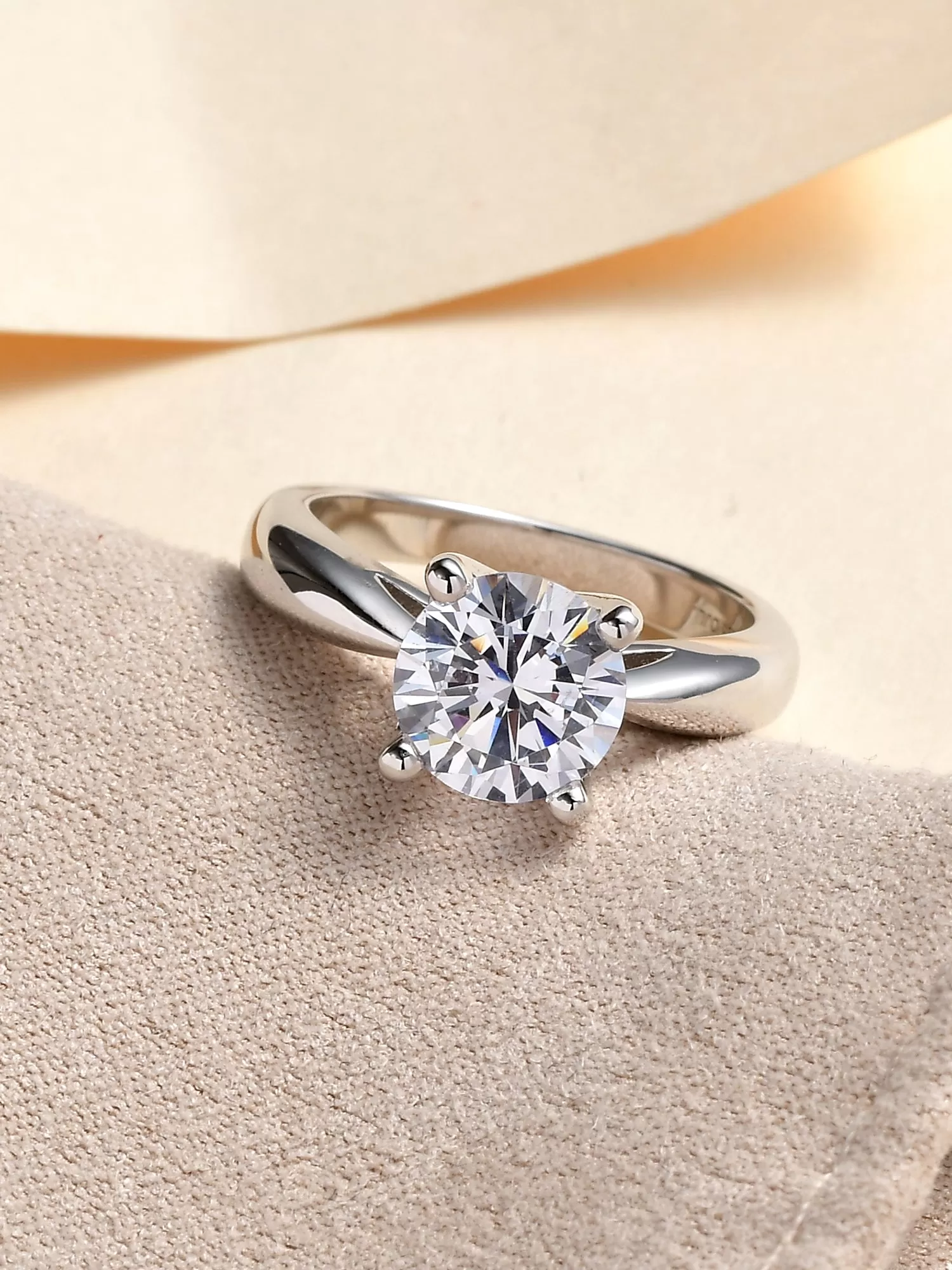 2 Carat Single Solitaire Stone Ring