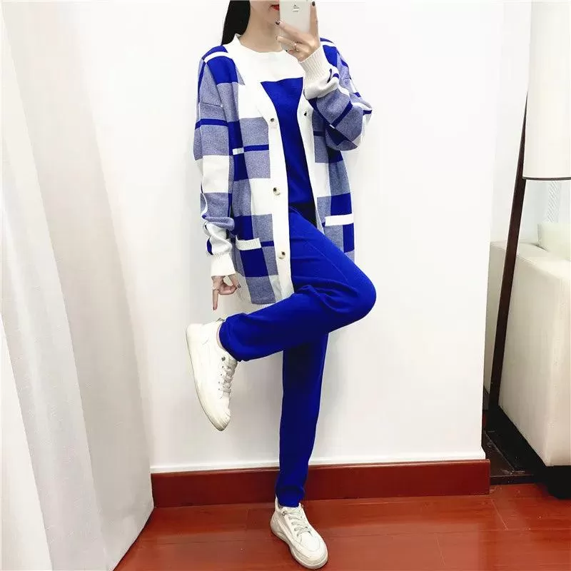 3-Piece Harem Pants Women Sweater Set