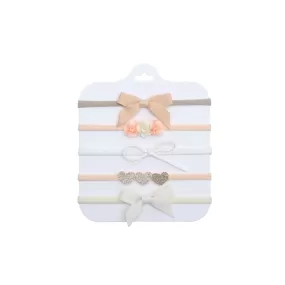 5-Piece Assorted Tiny Headband Set in Peachy Keen