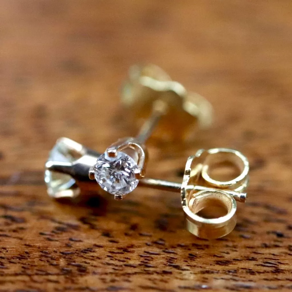 Alouette 14k Gold and Diamond Studs