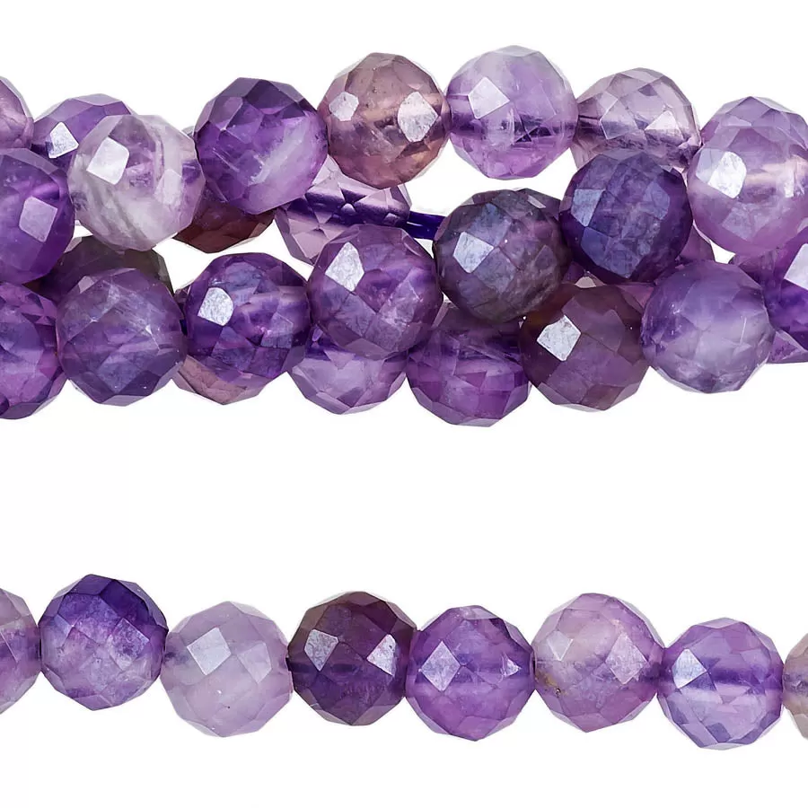 Amethyst Plated 4mm Round Faceted - 15-16 Inch