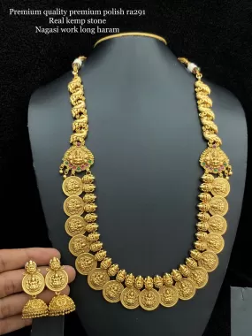 Anandika , Matt Gold Finish Long Necklace Set for Women-SAY001LNSA