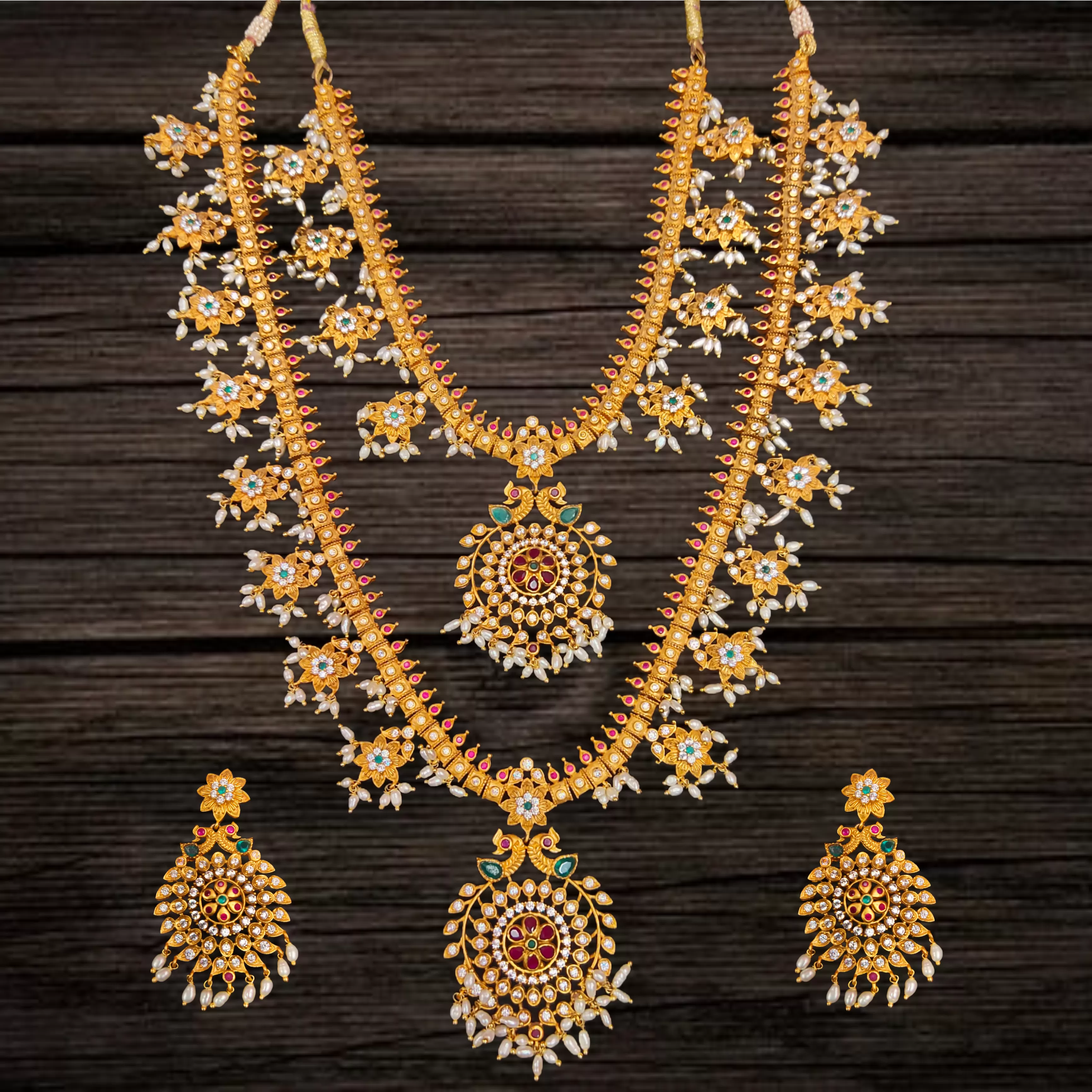 Antique Cz Necklace Combo Set By Asp Fashion Jewellery