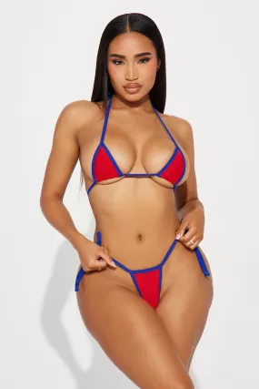 Ashlee 2 Piece Micro Bikini - Red/combo