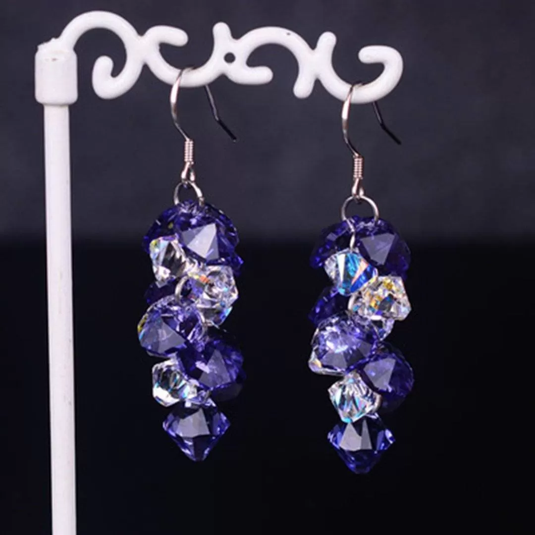 Austrian Crystal 925 Sterling Silver Earrings For Women