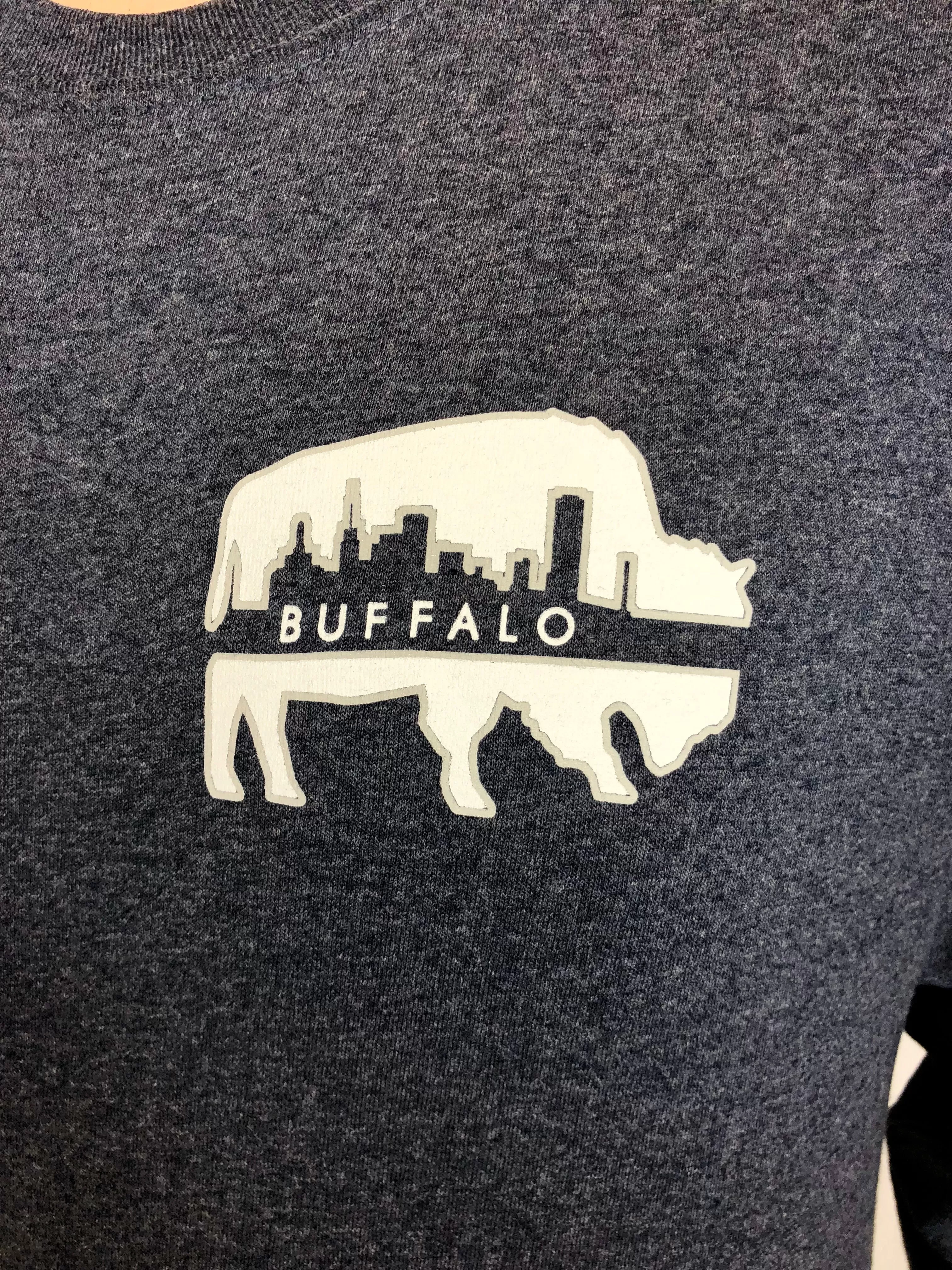 BFLO Heather Navy Skyline In Buffalo LST