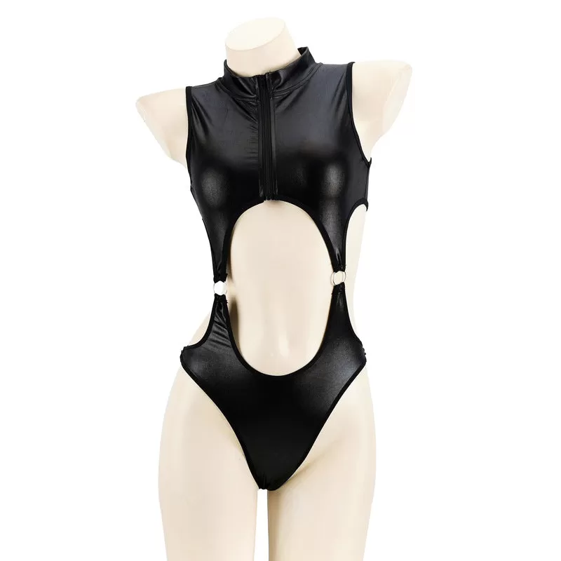 Black Strap Hollow Swimsuit