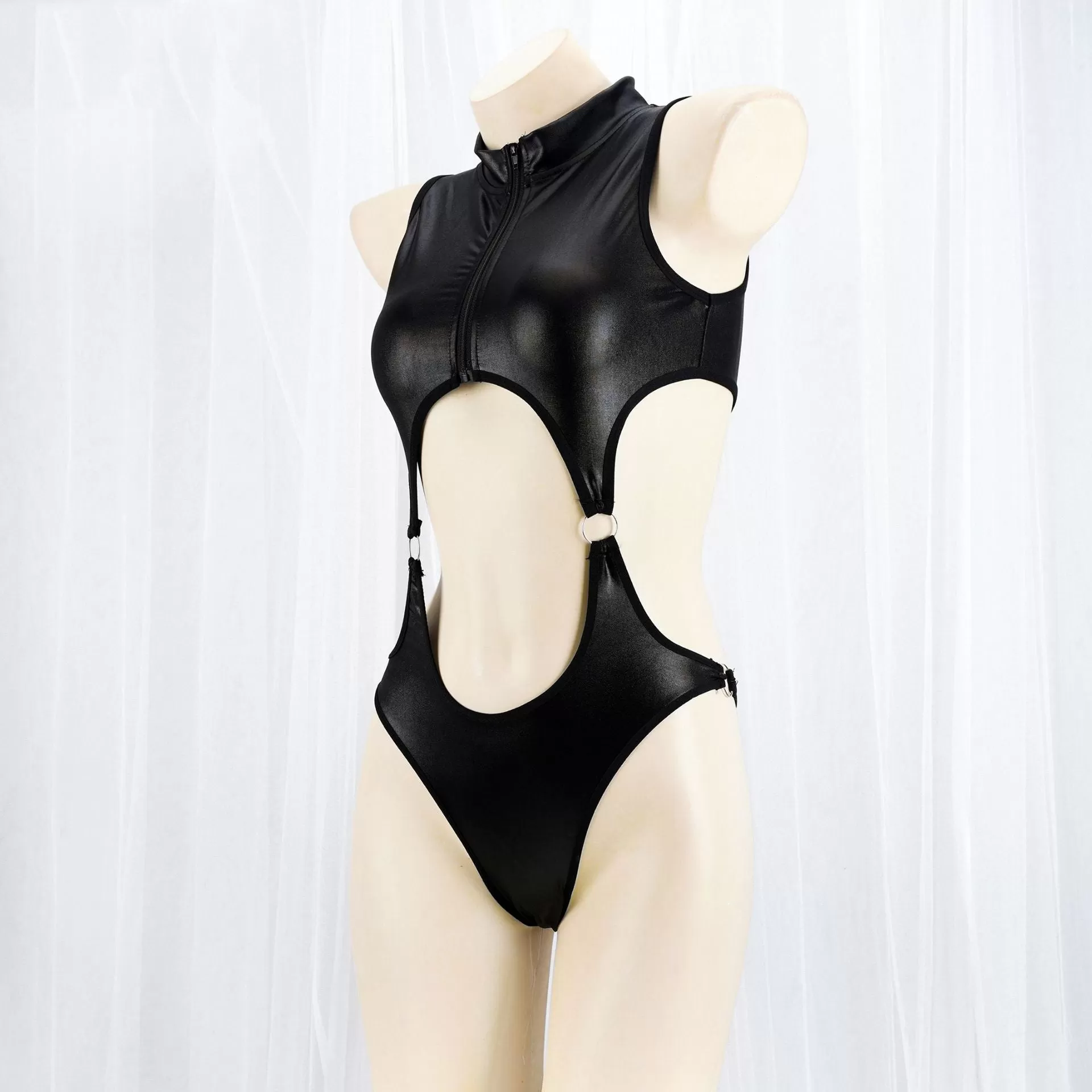 Black Strap Hollow Swimsuit