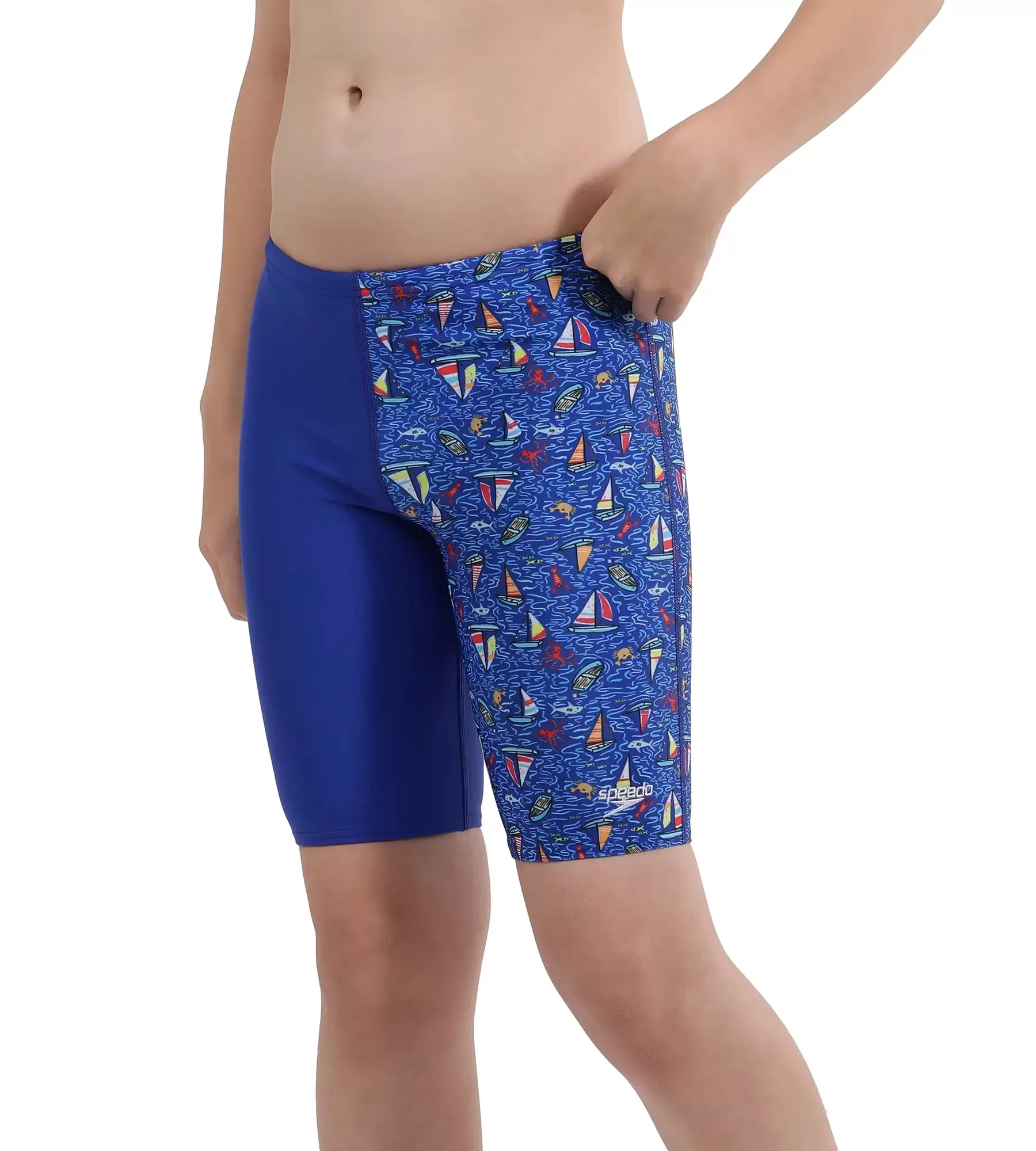 Boy's Allover Digital Jammer - True Cobalt  &  White