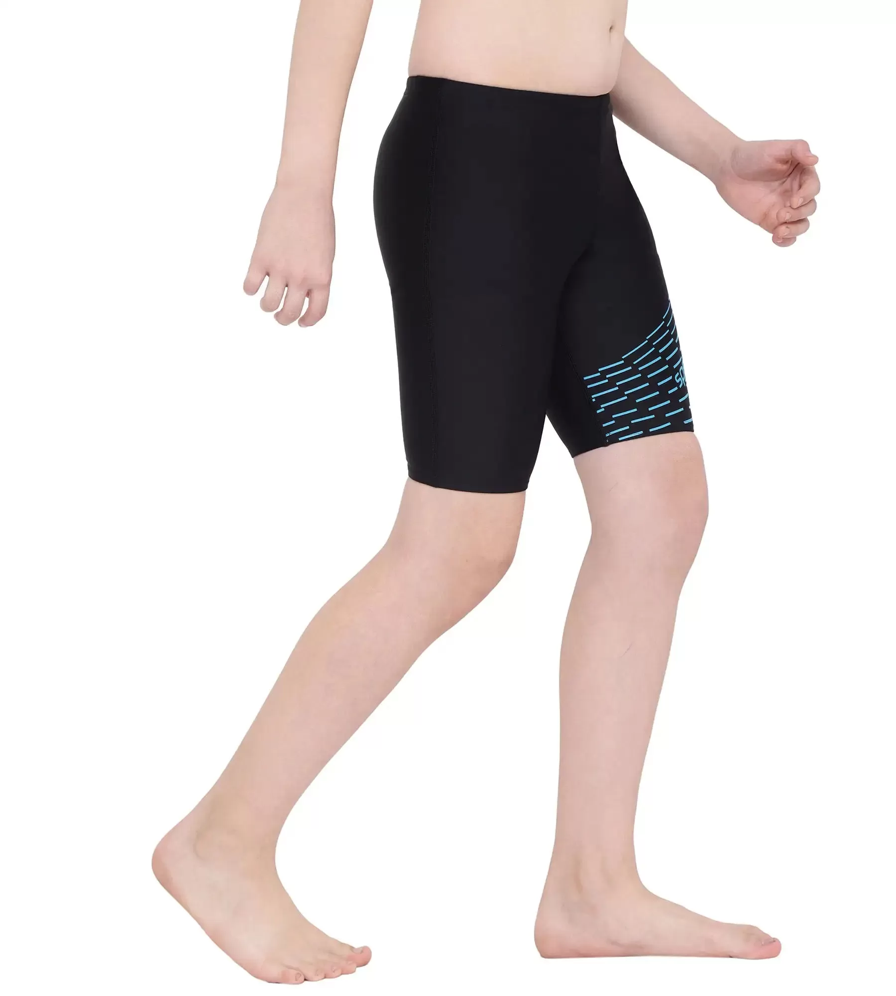 Boy's Endurance Medley Logo Jammer - Black  &  Aquarium