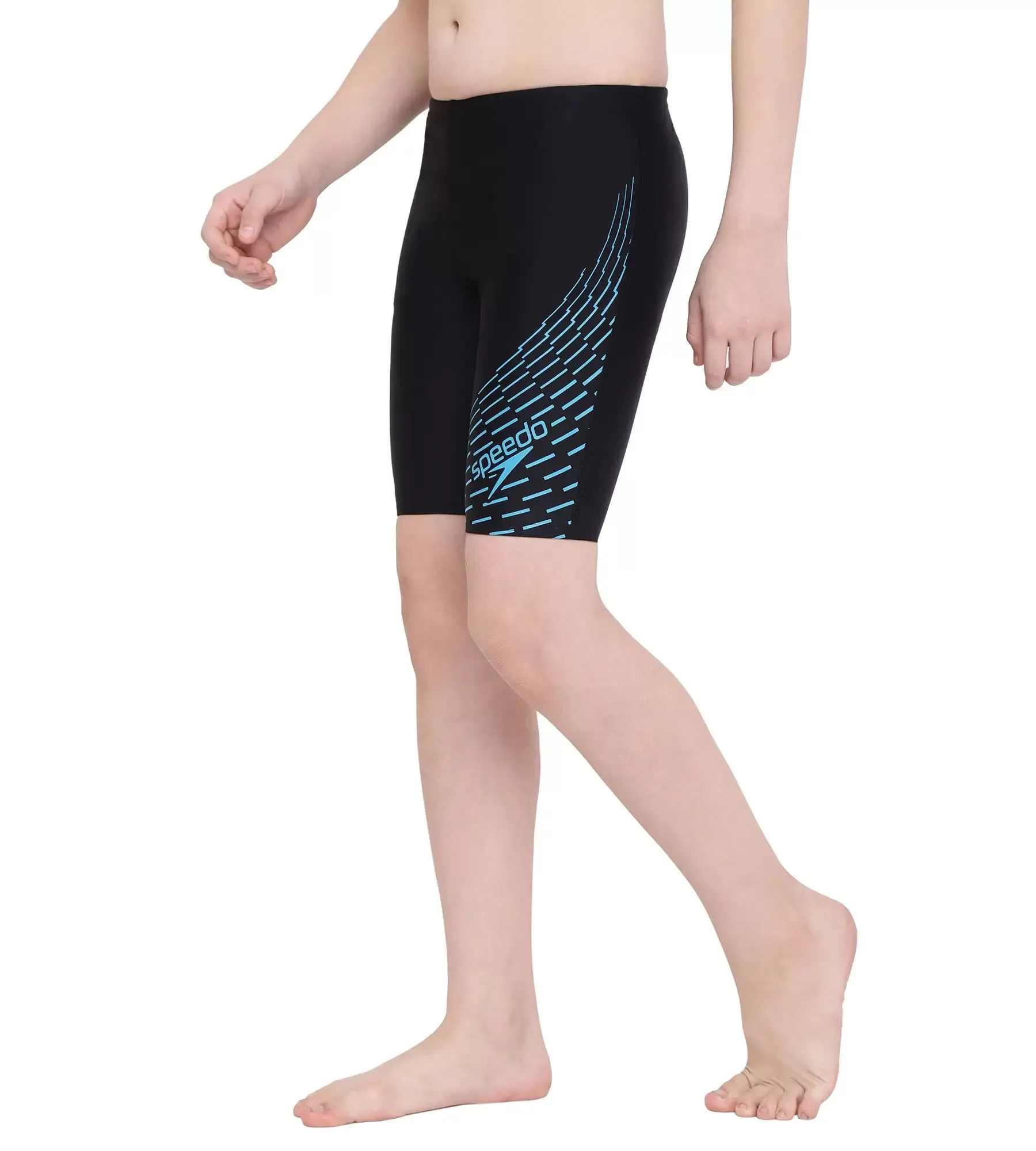 Boy's Endurance Medley Logo Jammer - Black  &  Aquarium