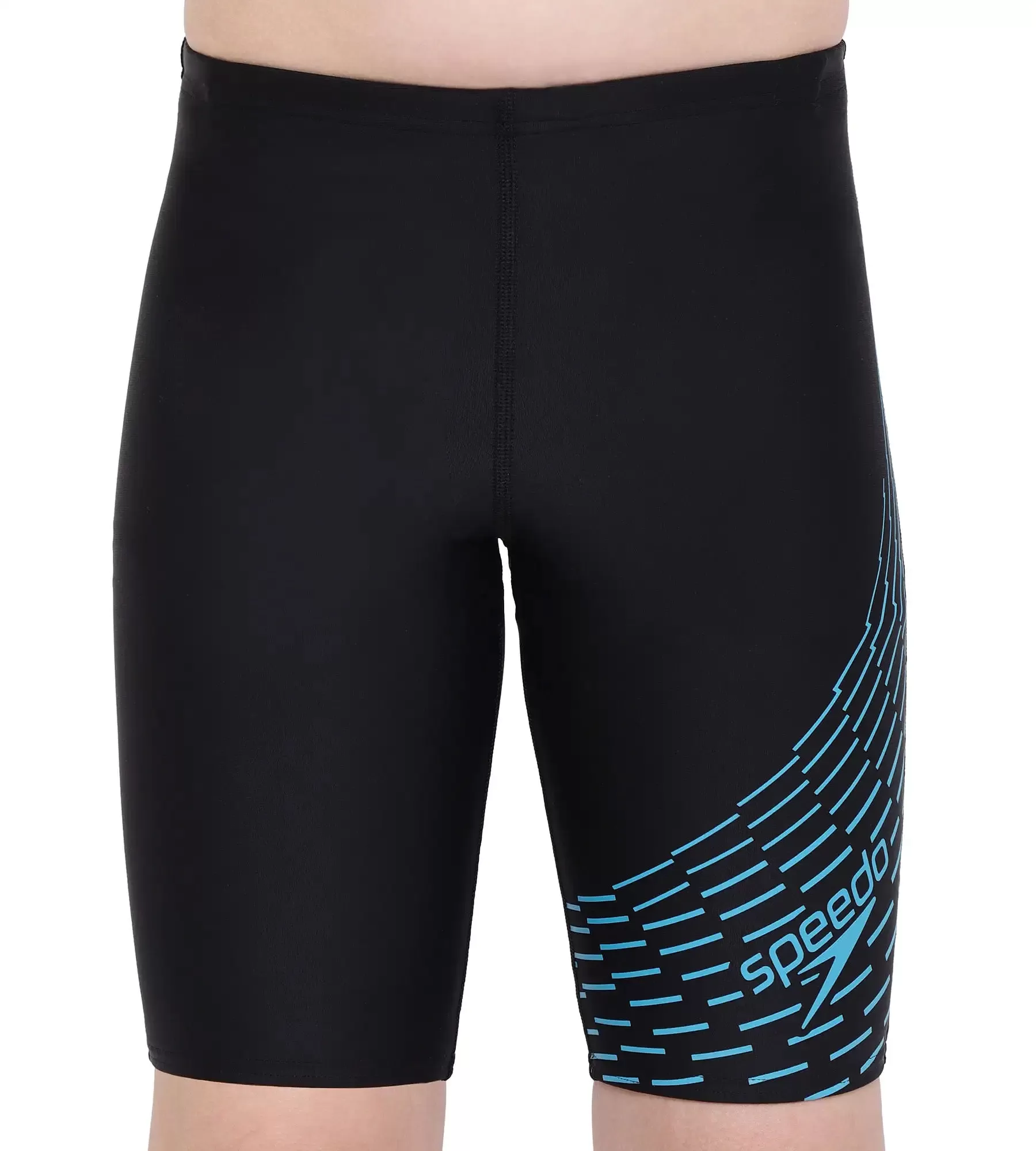 Boy's Endurance Medley Logo Jammer - Black  &  Aquarium