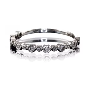 Brigid Anniversary Band Bezel Set Diamond or Moissanite Half Eternity Stacking Wedding Ring