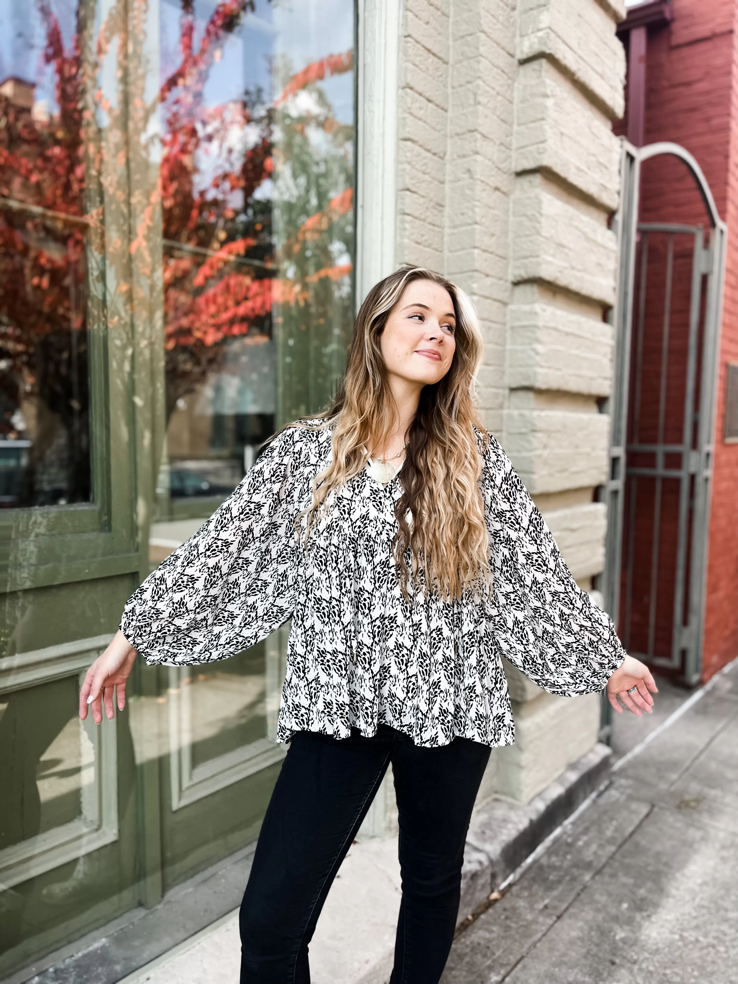 C'est la Vie Jacquard Blouse