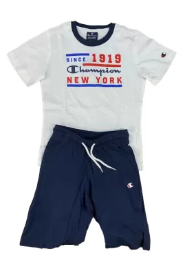 Champion boy's outfit Legacy Graphic T-shirt   Bermuda 306315 WW001 WHT white