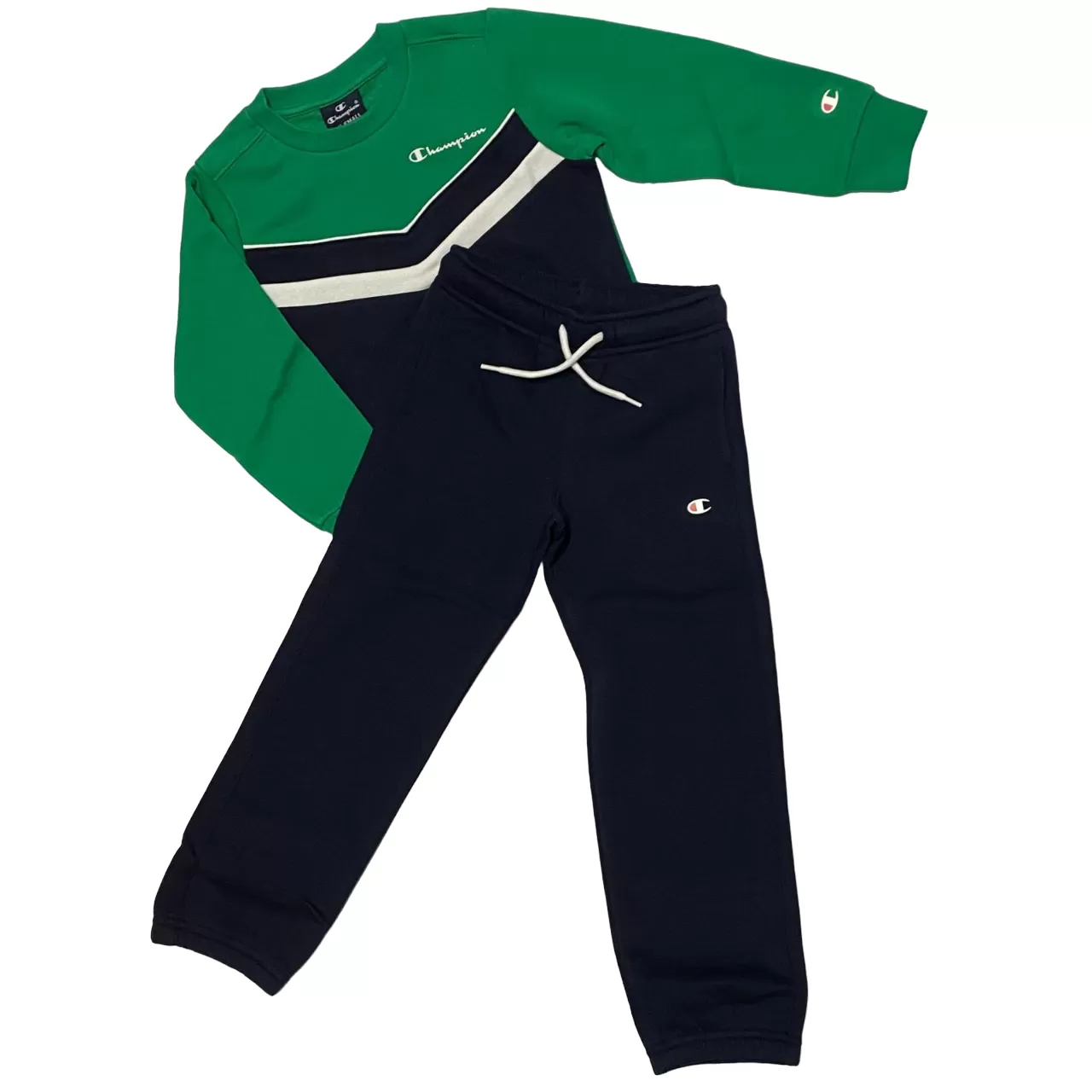 Champion Tracksuit with crew neck sweatshirt for boys Lagacy 306593 GS018 green-blue