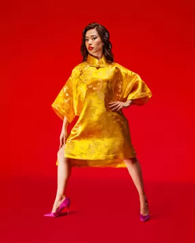 Cheongsam Oversaiz (Yellow Brocade)