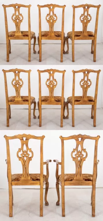 Chippendale Style Dining Chairs, 8