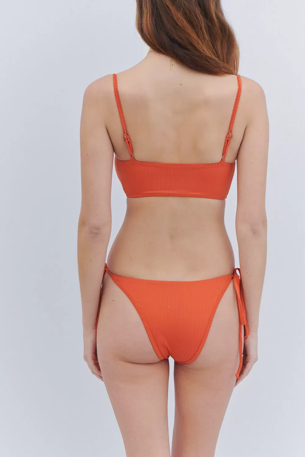 Cleo Plissé Bralette Bikini Top - Mango