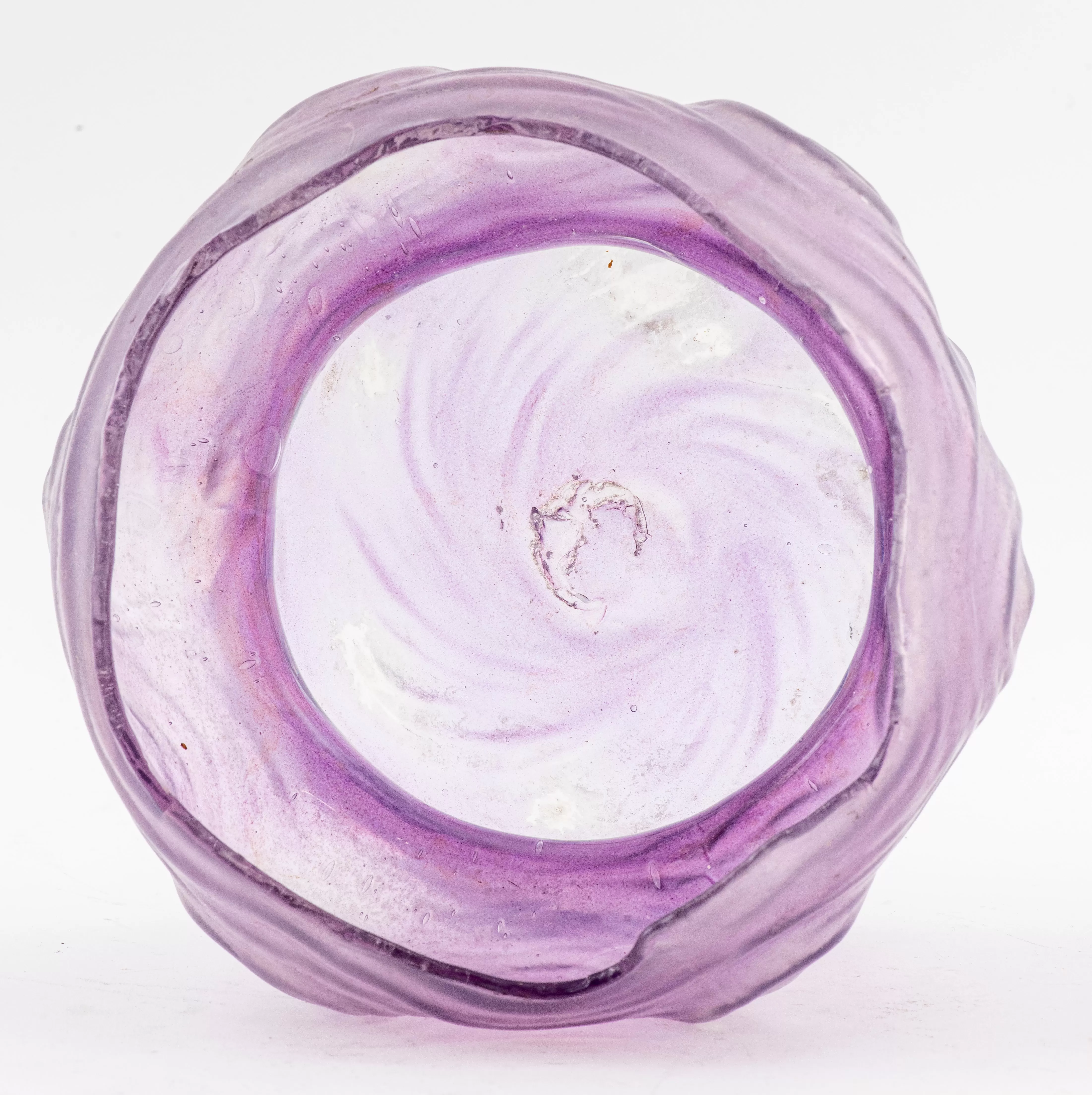 Contemporary Hand-Blown Purple Glass Bowl