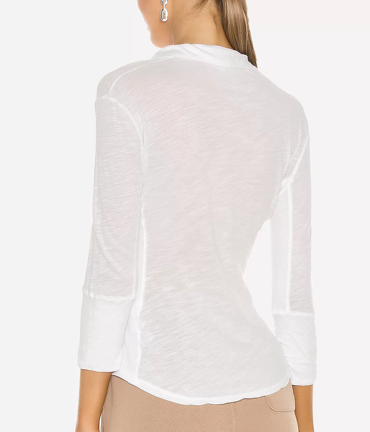 Contrast Panel Shirt in White