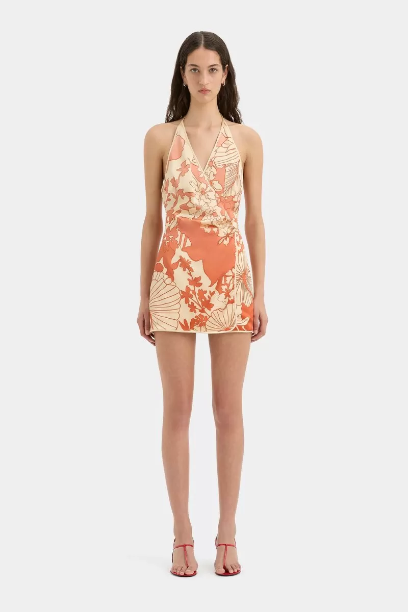 COSMO TWIST MINI DRESS-PARADISO PRINT