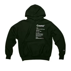 CREME INFO HOODIE - DARK GREEN