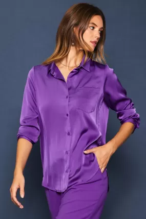 Danelia Satin Blouse - Grape