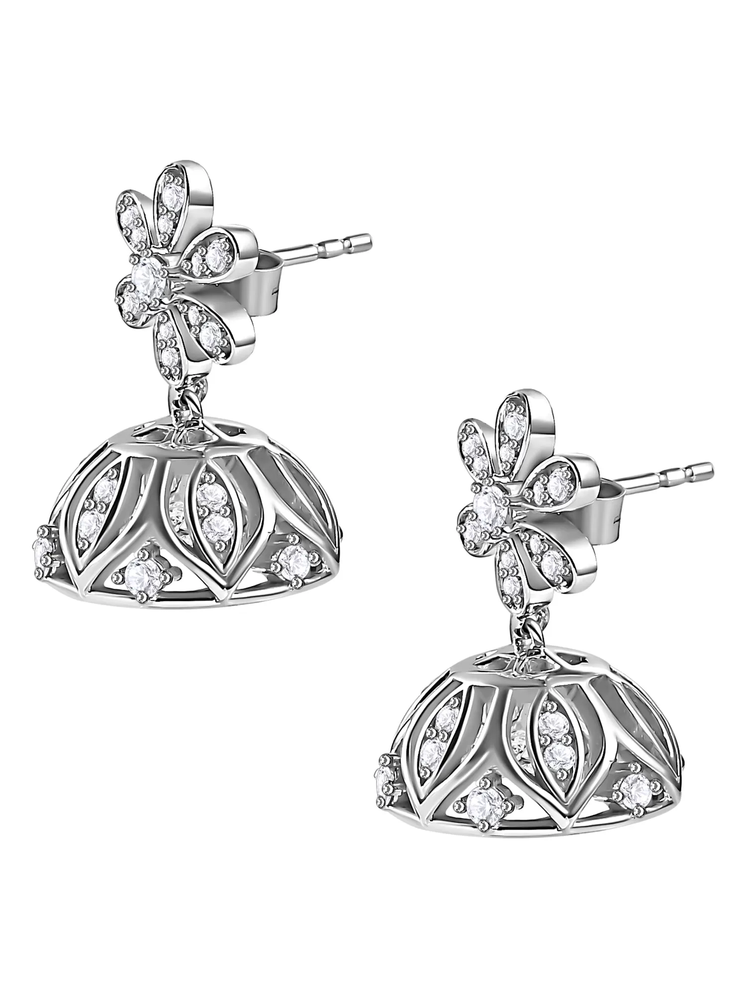 Disha Pure 925 Silver Jhumka Earrings For Women