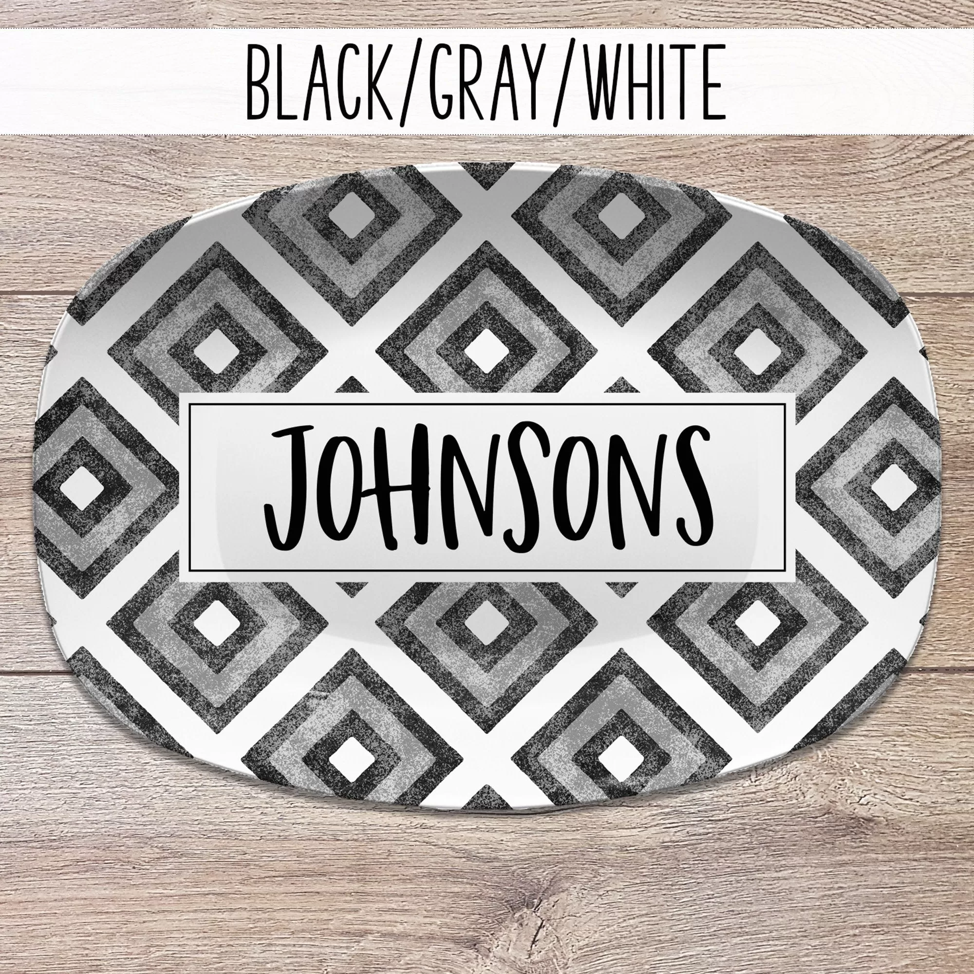 Distressed Diamond Personalized Platters