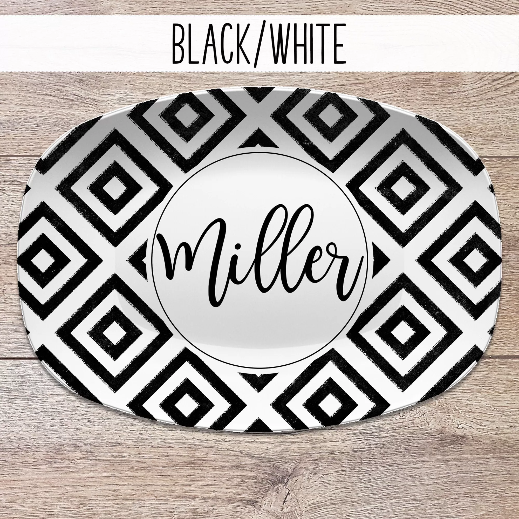 Distressed Diamond Personalized Platters