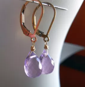 Drop of Radiant Orchid Teardrop Earrings