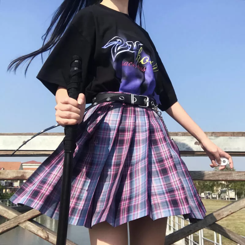 EGIRL PLAID JK PLEATED SKIRT BY62908