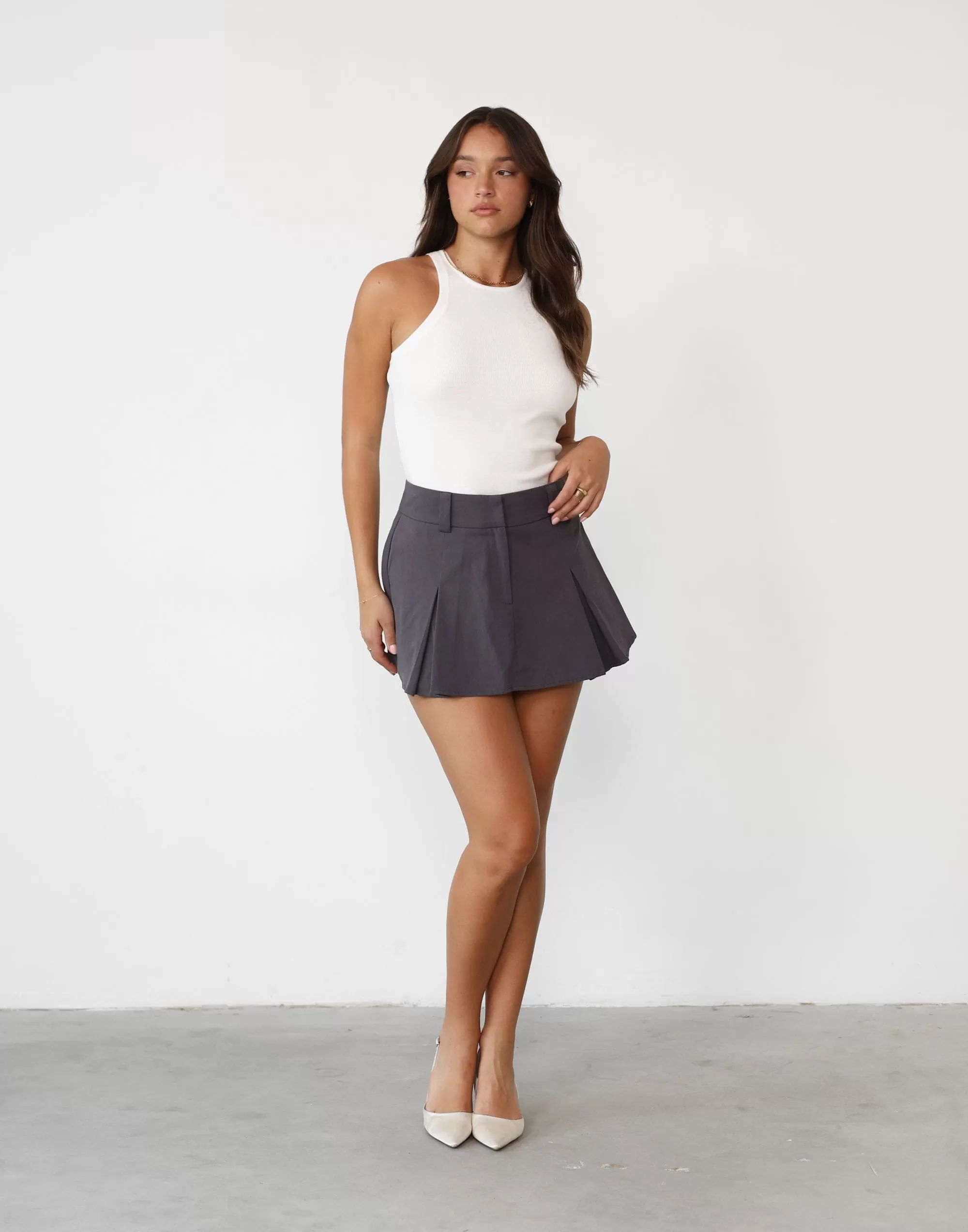 Evelynn Mini Skirt (Grey)