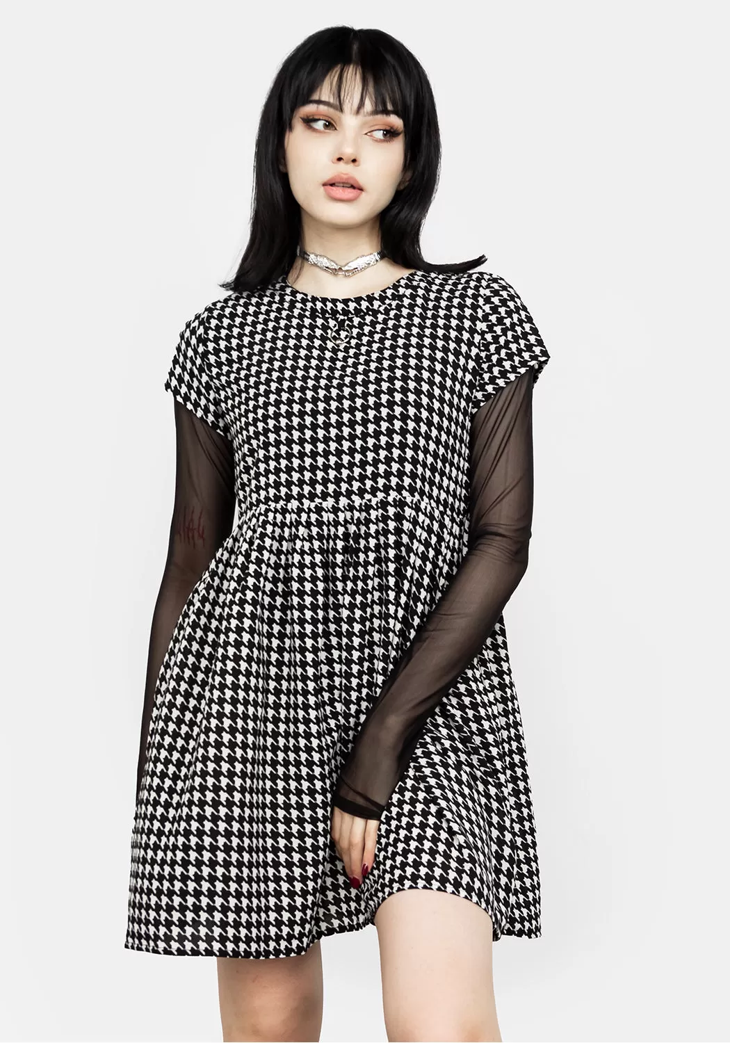 FATALE HOUNDSTOOTH SKATER DRESS