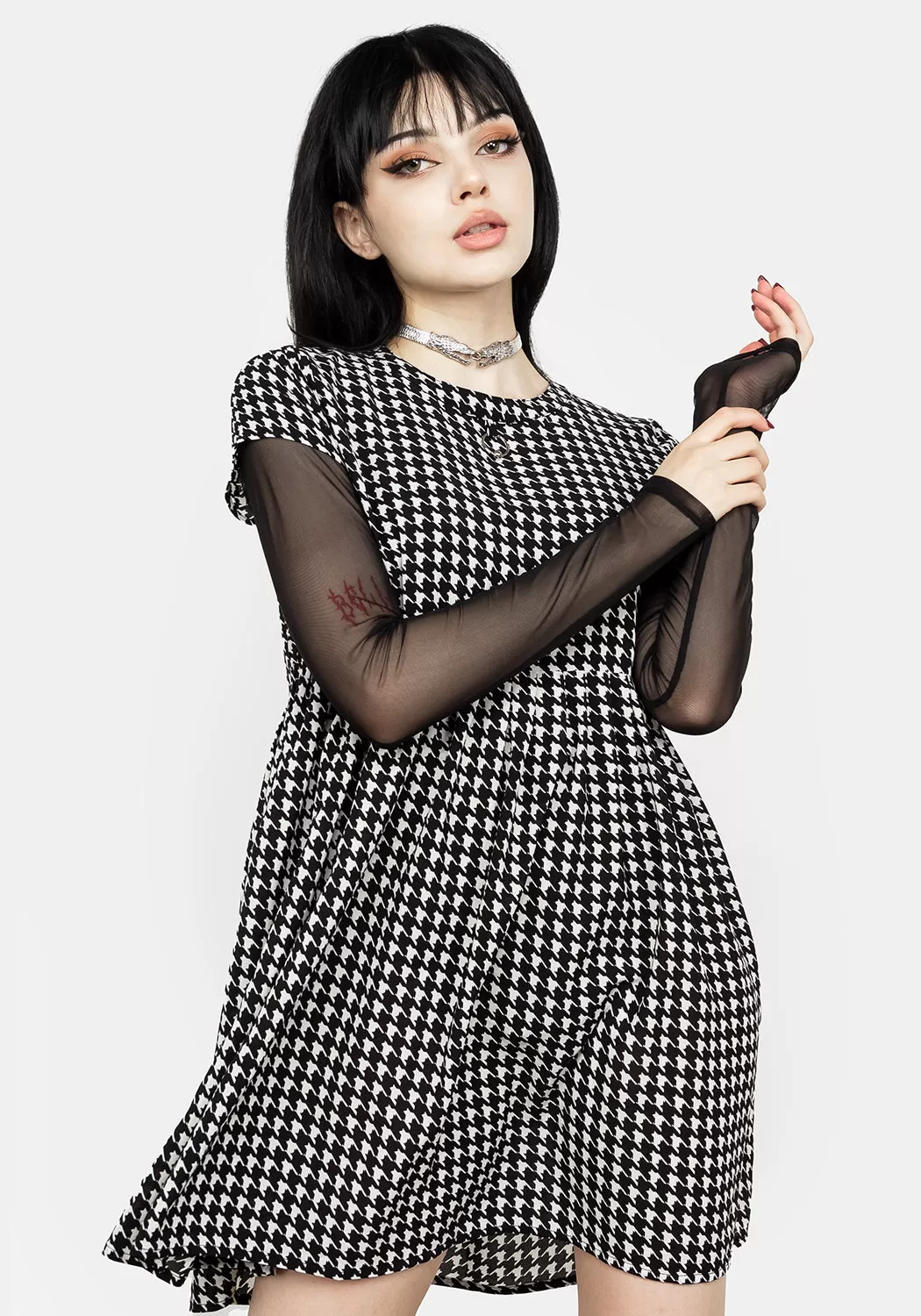 FATALE HOUNDSTOOTH SKATER DRESS