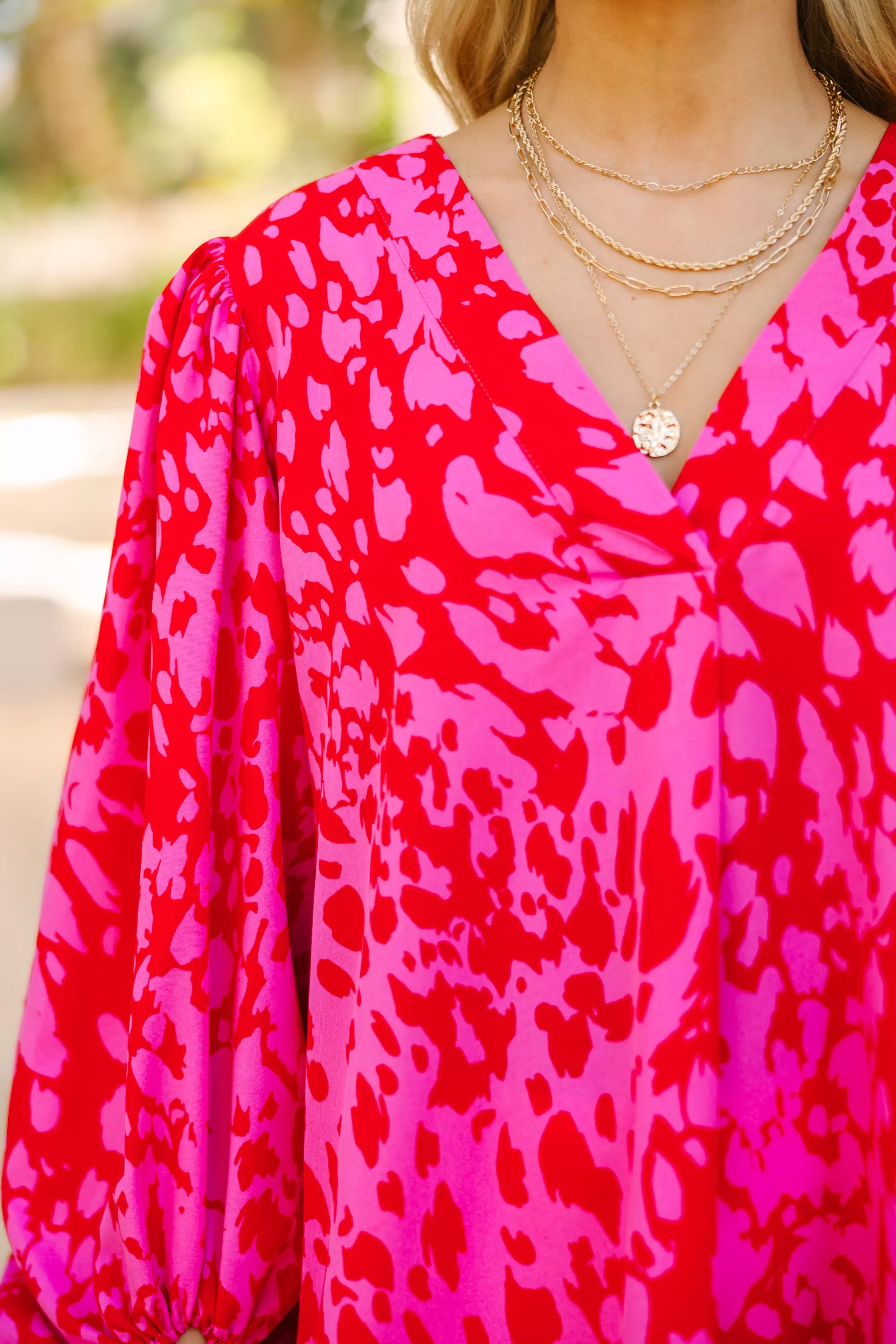 Feeling Fun Fuchsia Pink Leopard Blouse