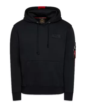 Felpa Uomo Alpha Industries Red Stripe Hoody Nero