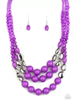 Flamingo Flamboyance - Purple Necklace