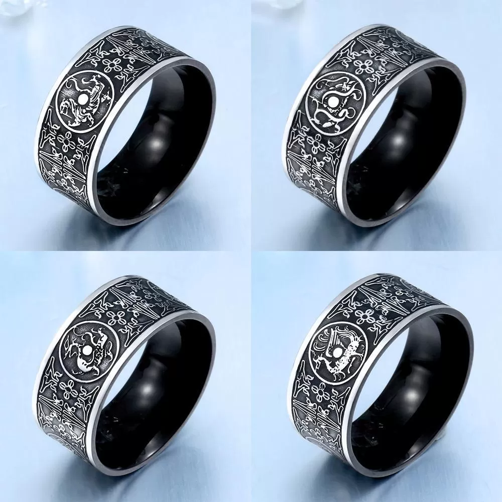 Four Celestial Guardians Titanium Steel Ring