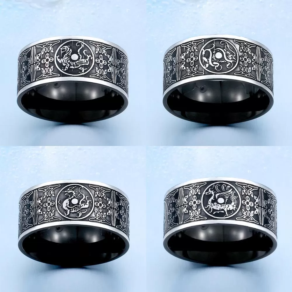 Four Celestial Guardians Titanium Steel Ring