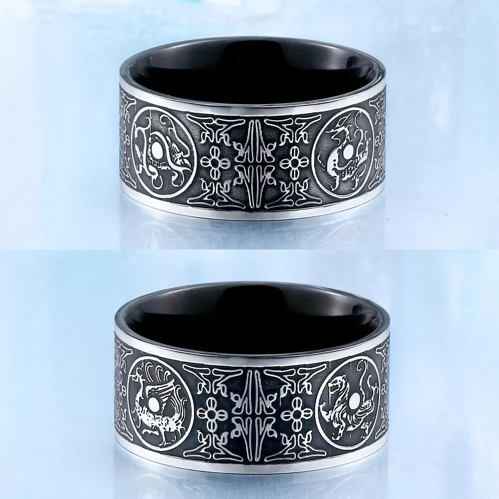 Four Celestial Guardians Titanium Steel Ring