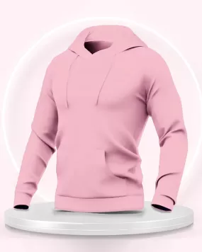 Full Sleeve Fleece Pink Color Plain Sweatshirt