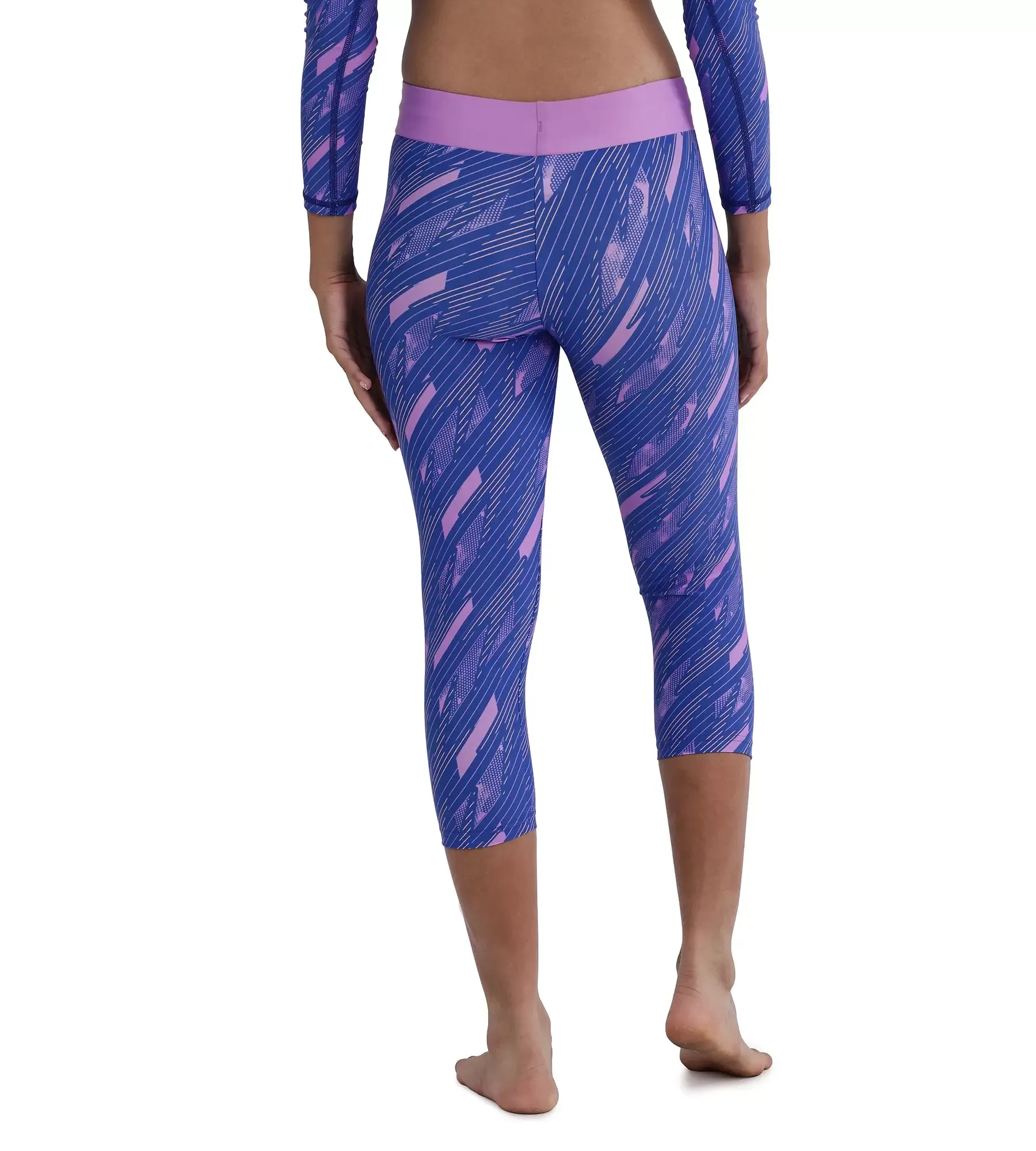 Girl's Endurance Hyperboom Printed Capri - Sweet Purple  &  True Cobalt